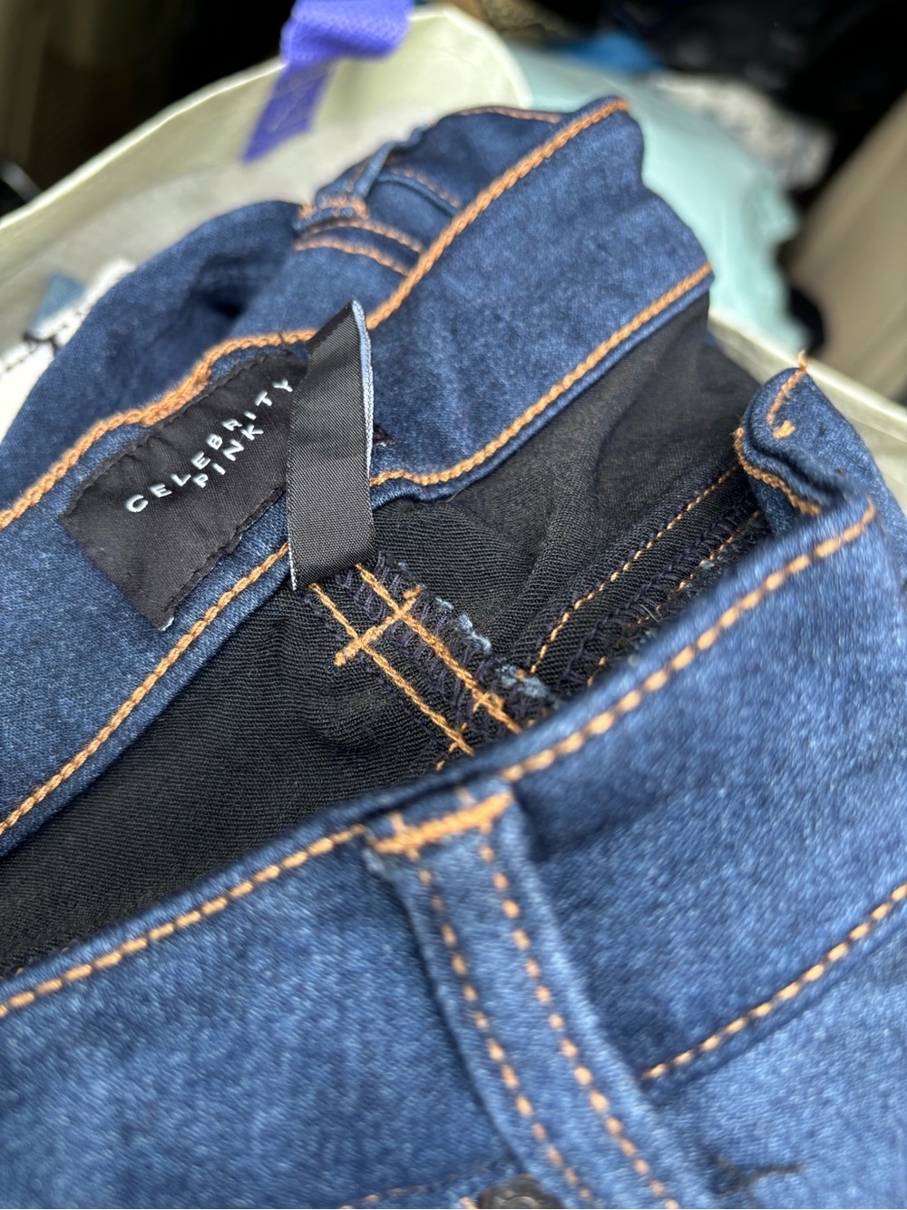 Celebrity Pink Skinny Jeans with Contrast Stitching
